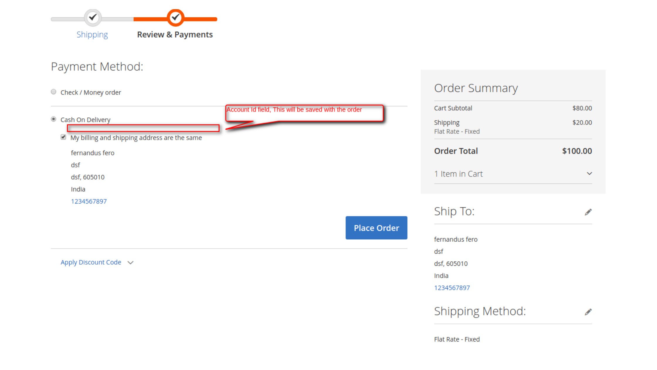 How to Send Custom Field Data in additional data of custom payment method magento 2